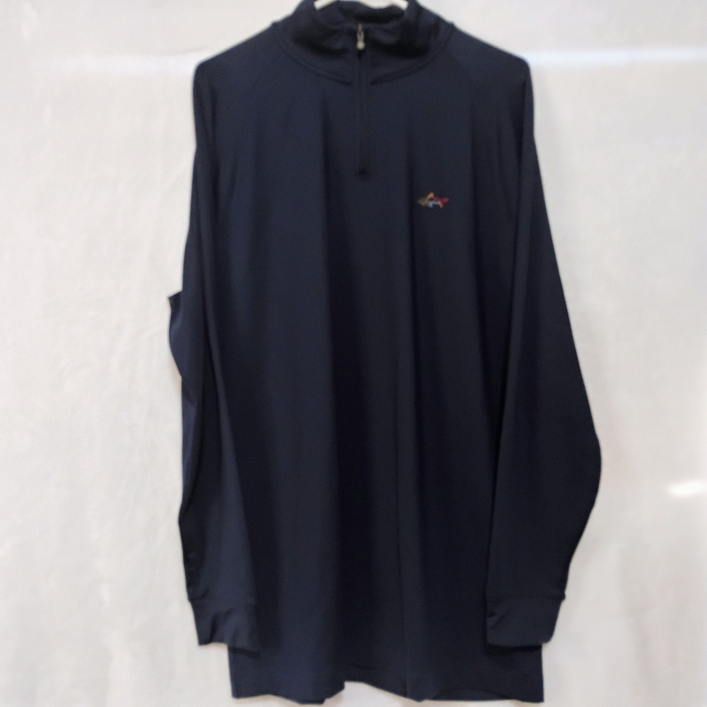 Greg Norman Tasso Elba Mens Large Navy Blue Quarter Zip Golf Pullover Shirt M
